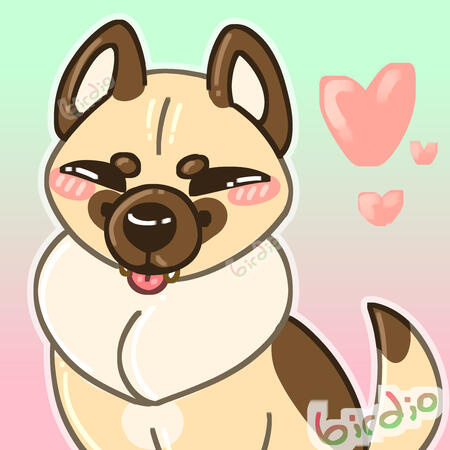 Halfbody of artist's dog